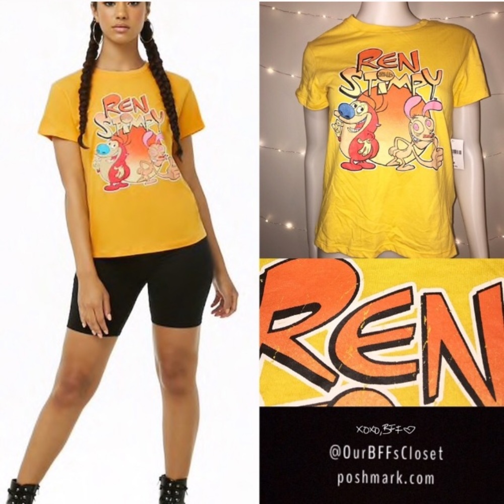 🆕<Forever 21> Licensed REN & Stimpy tee